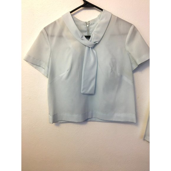 Vintage 50s Skirt Set Cropped Top Pastel Twee School Soft Girl Anime Kawaii (BT) - Picture 2 of 13